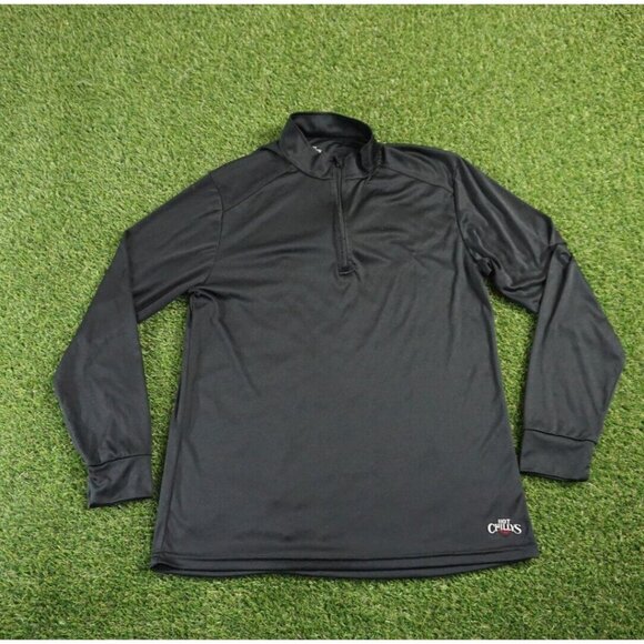 Hot Chillys Shirt‎ Mens Medium Black 1/4 Zip Base Layer Pullover - Picture 1 of 9